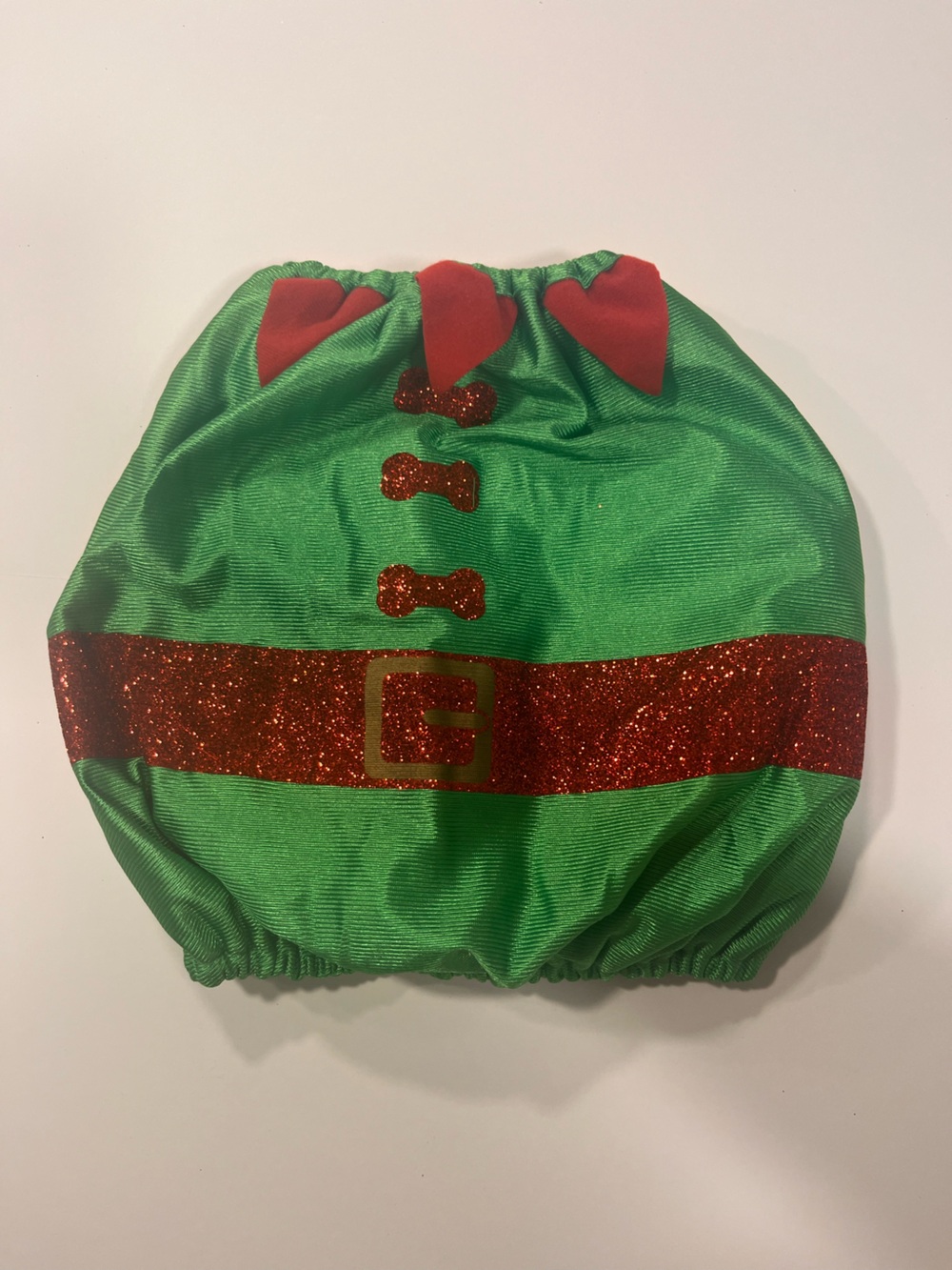 Holiday Elf Dog Costume Cover - Green & Red